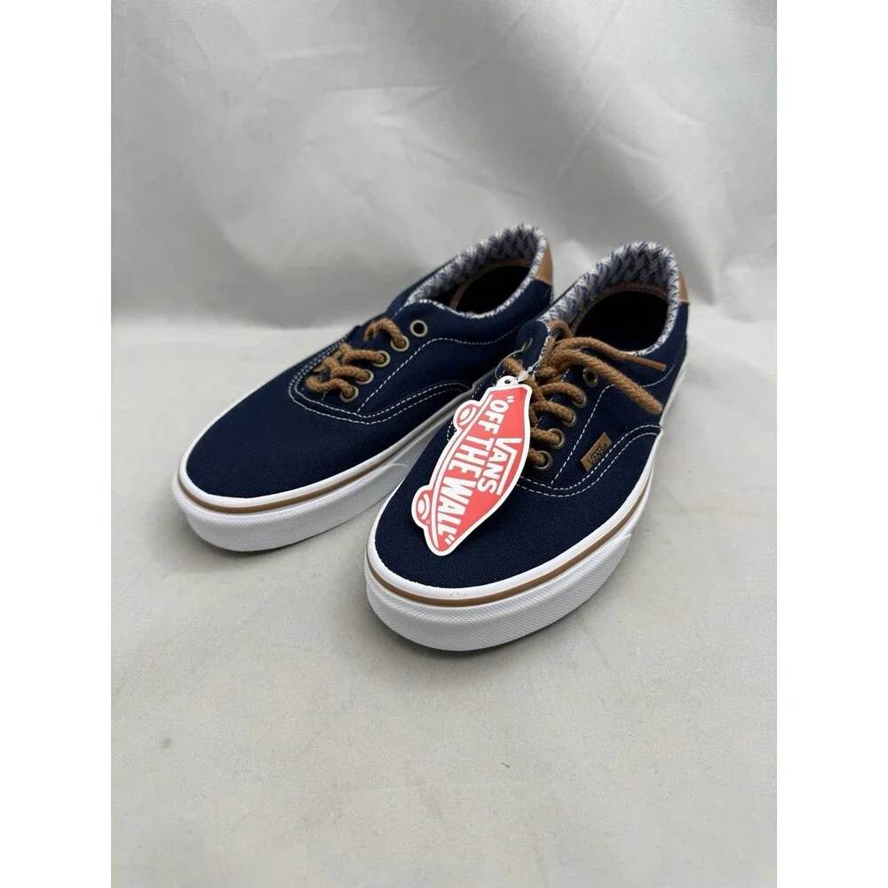 Vans Era 59 C&L Navy Chevron Casual Canvas Shoes Men's 6.5 Women's 8 Low Top